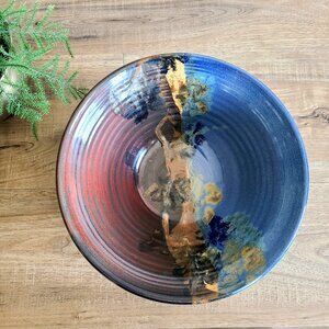 Large handmade pottery. Ceramic bowl signed by artist.